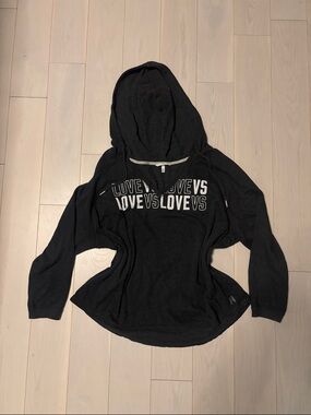 Vintage Dark Grey 'LOVE VS' Lightweight Hoodie